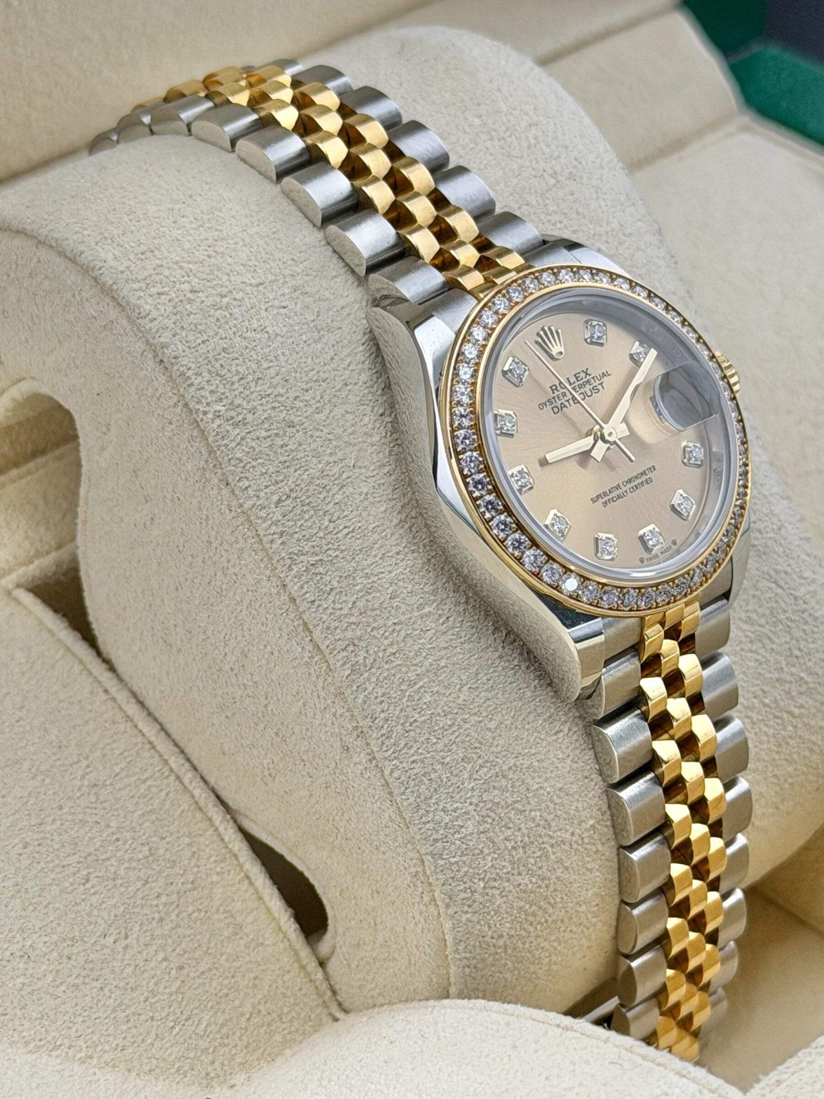 2021 Rolex Datejust 28, Factory Diamond Bezel and Diamond Dial 279383RBR 28mm 18
