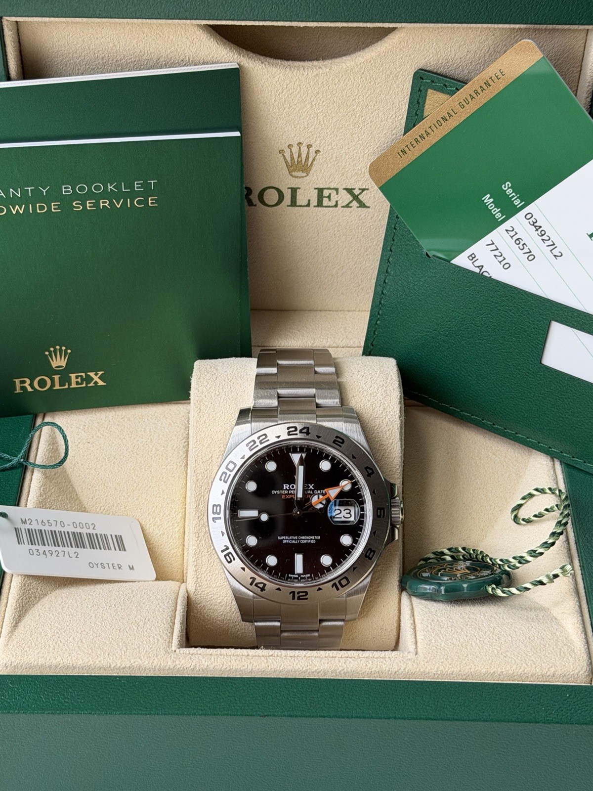 2020 Rolex Explorer 216570 Oyster Bracelet with Bezel Black FULL SET
