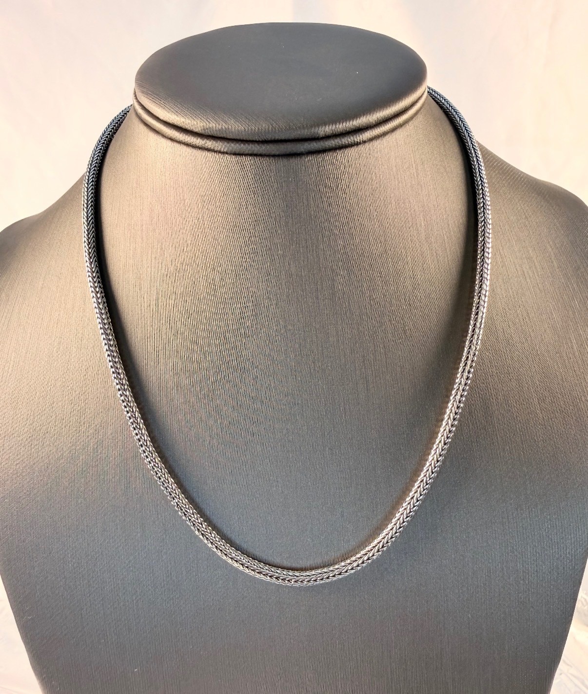 Sterling Silver 925 Tulang Naga Weave Necklace Chain Braided Design 18″ – 22g