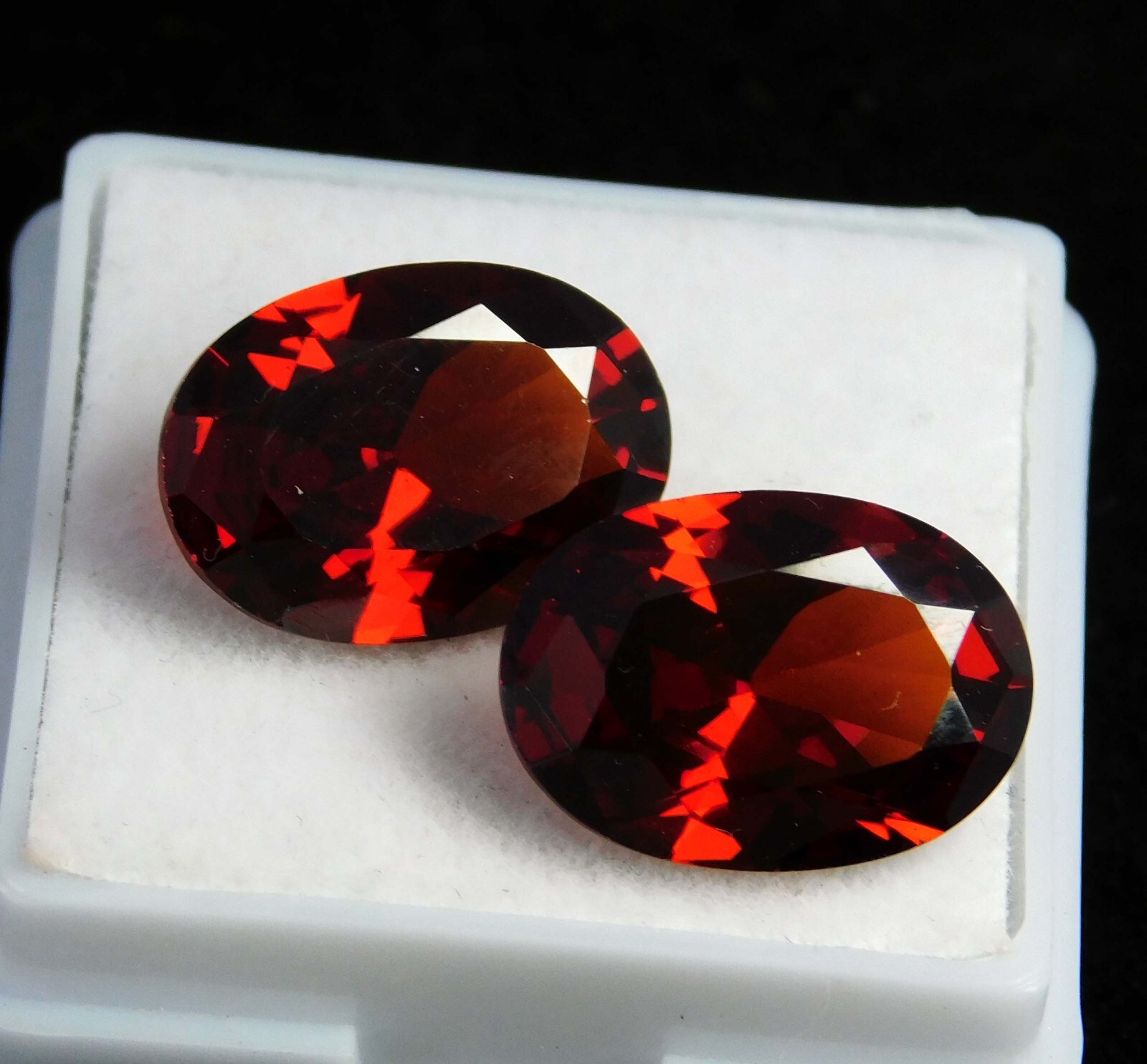 Certified 12.45 Ct Natural Cambodian Red Zircon Oval Cut Pair Loose Gemstone