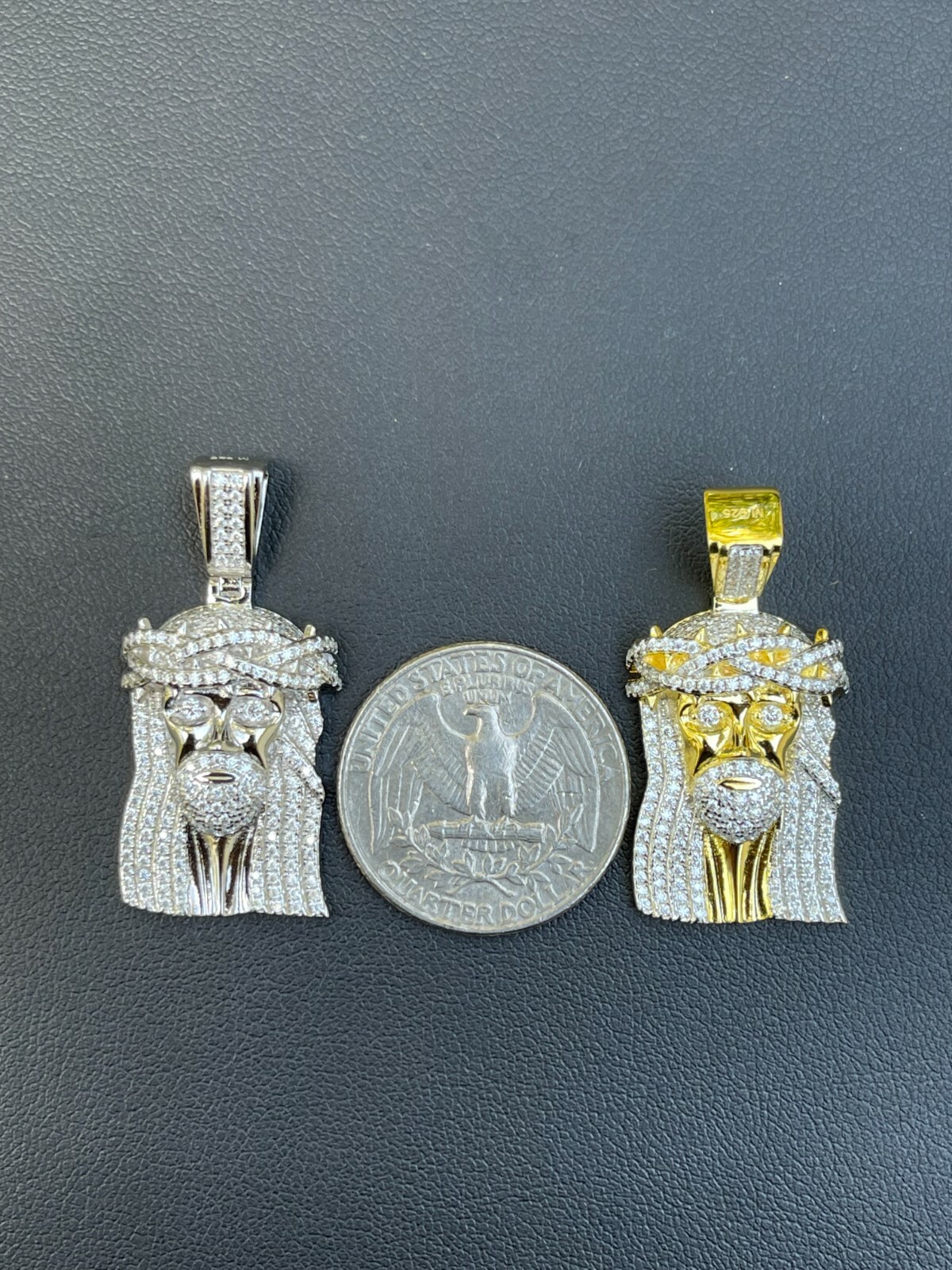 MOISSANITE Real 925 Silver Small Jesus Piece Pendant Iced Pass Tester