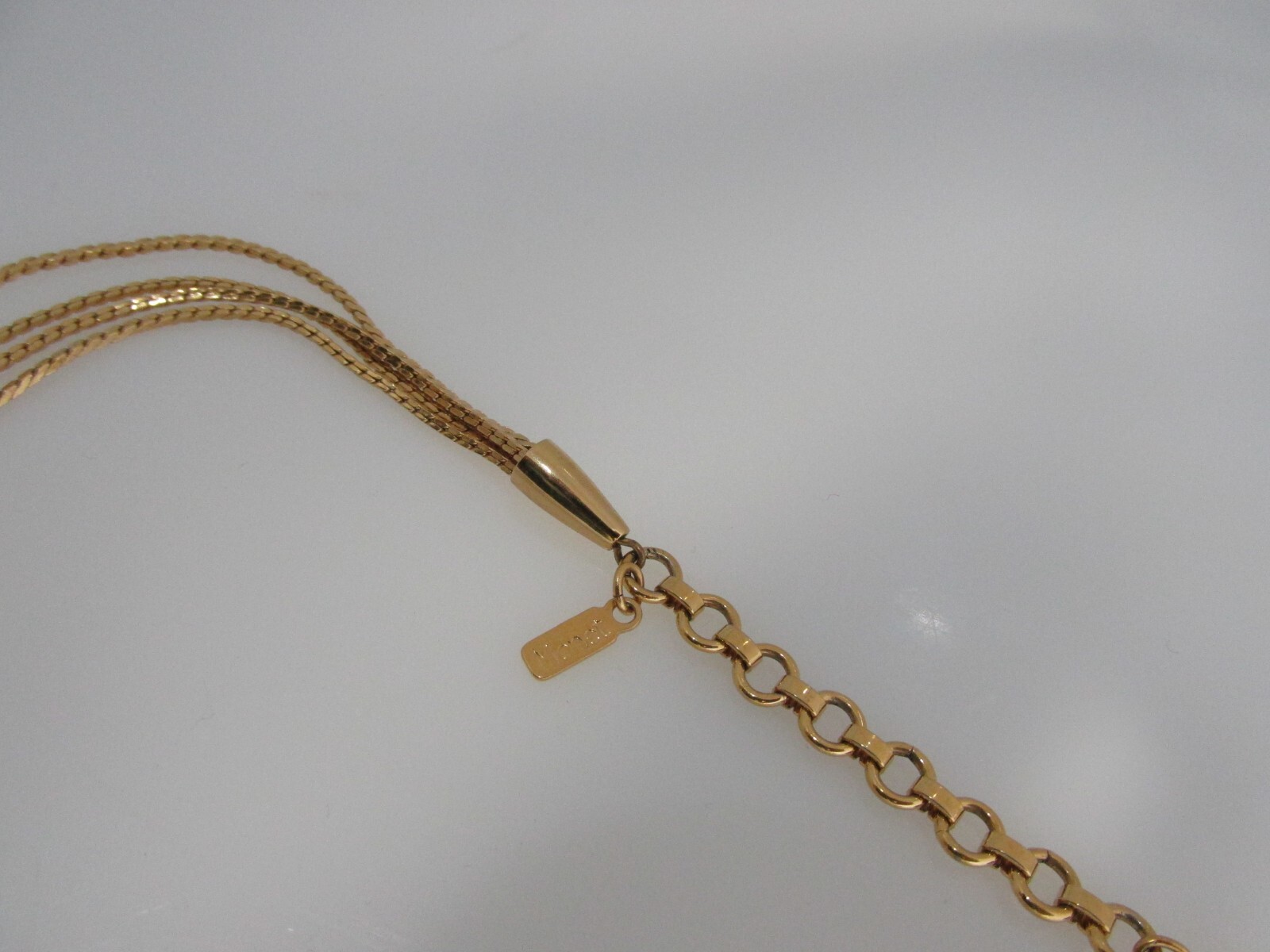 Monet Gold Multi Layered Necklace Estate Find Statement Piece Signed 16″ to 24″