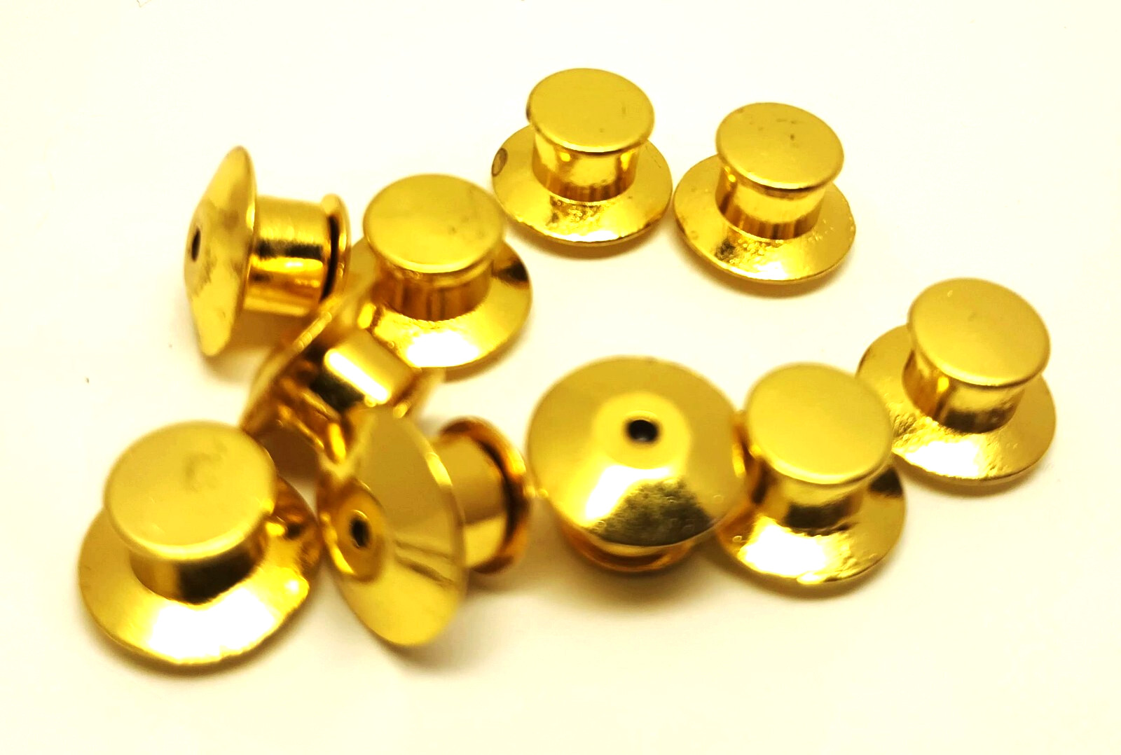 10 pcs Deluxe Clutch Lapel Pin Back Fastener Clasp Locking Pin Saver/Keeper Gold