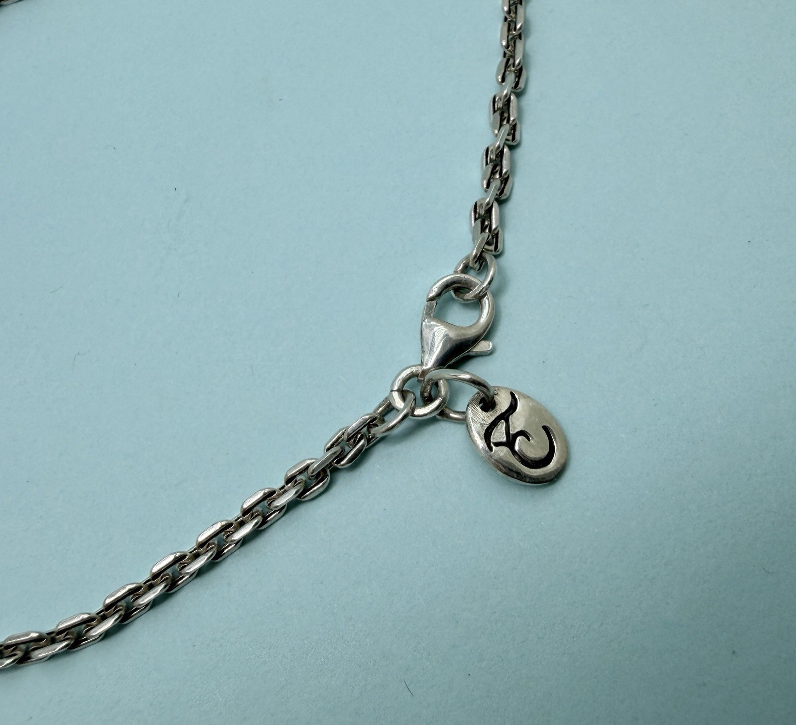 2.7mm 18” Oxidized Angled Cable Chain 925 Sterling Silver Chain Necklace 7.36g