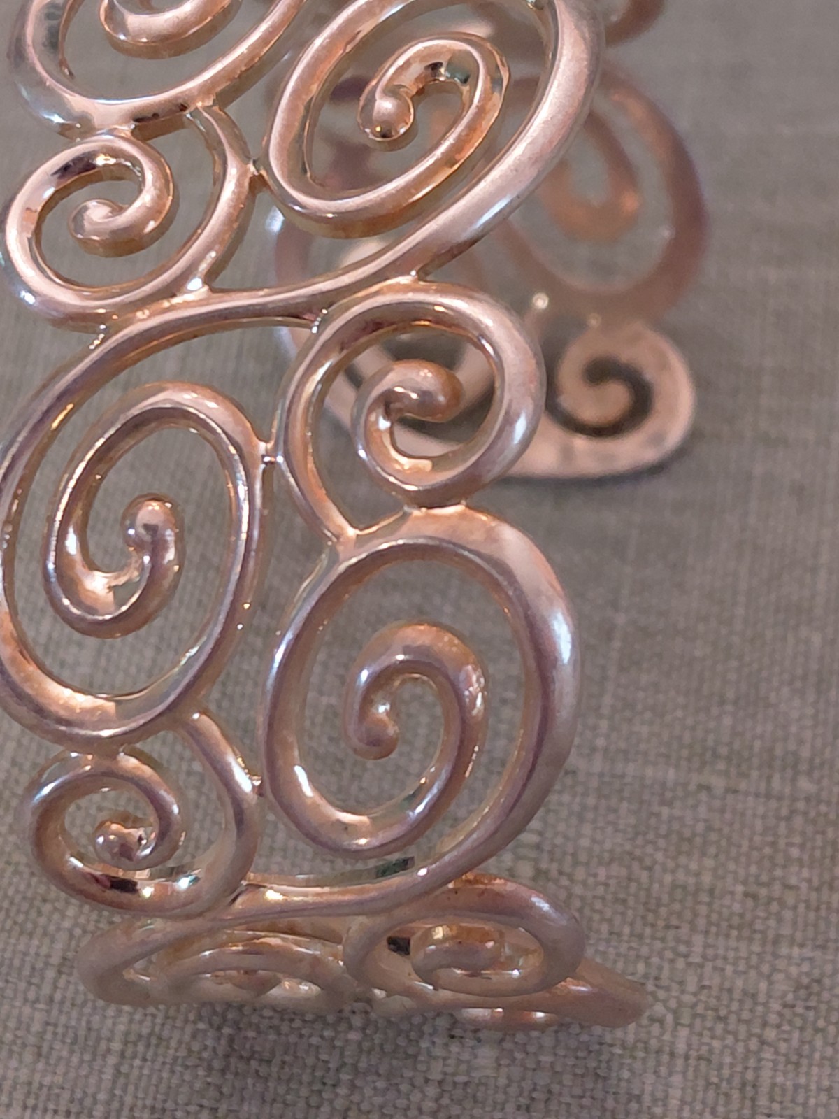 Ross Simons Sterling Silver 925 Wide Cuff Bracelet Open Scroll