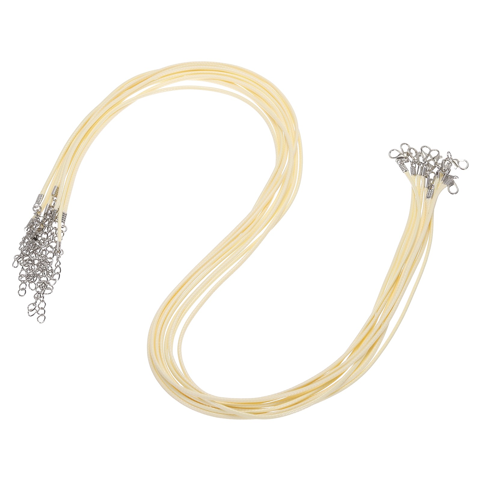 10pcs 24 Inch Waxed Necklace Cord 2mm for Jewelry Making,Cream