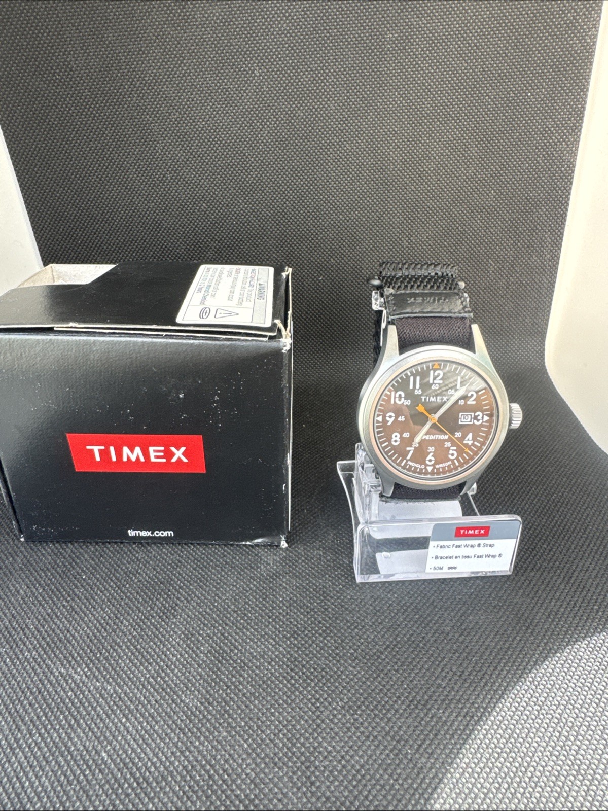 TIMEX TW4B29600 Expedition Scout Black Dial Black Fabric Fast Wrap Strap