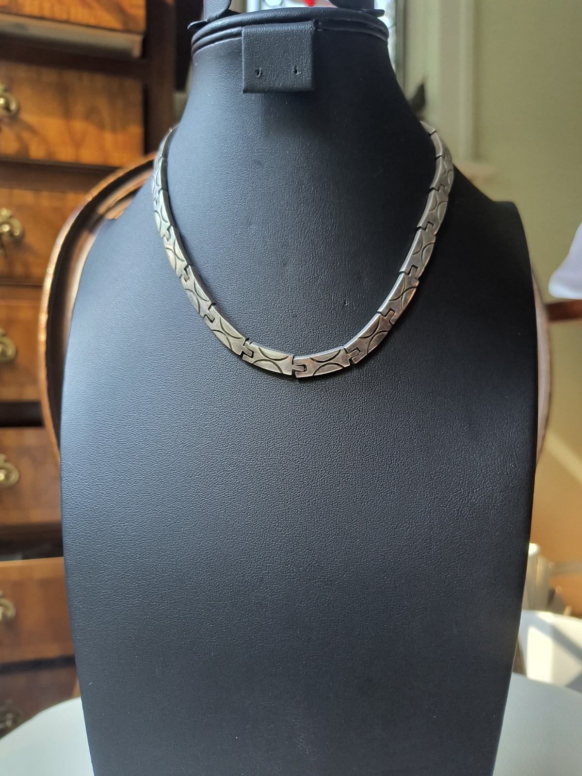 VTG Sterling Silver 925 Matching Panel Necklace and Bracelet TAXCO Mexico 114g