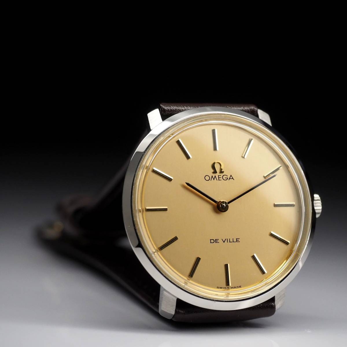 [B1P] Omega De Ville Manual Wind One Piece Case Vintage Watch [m6z]