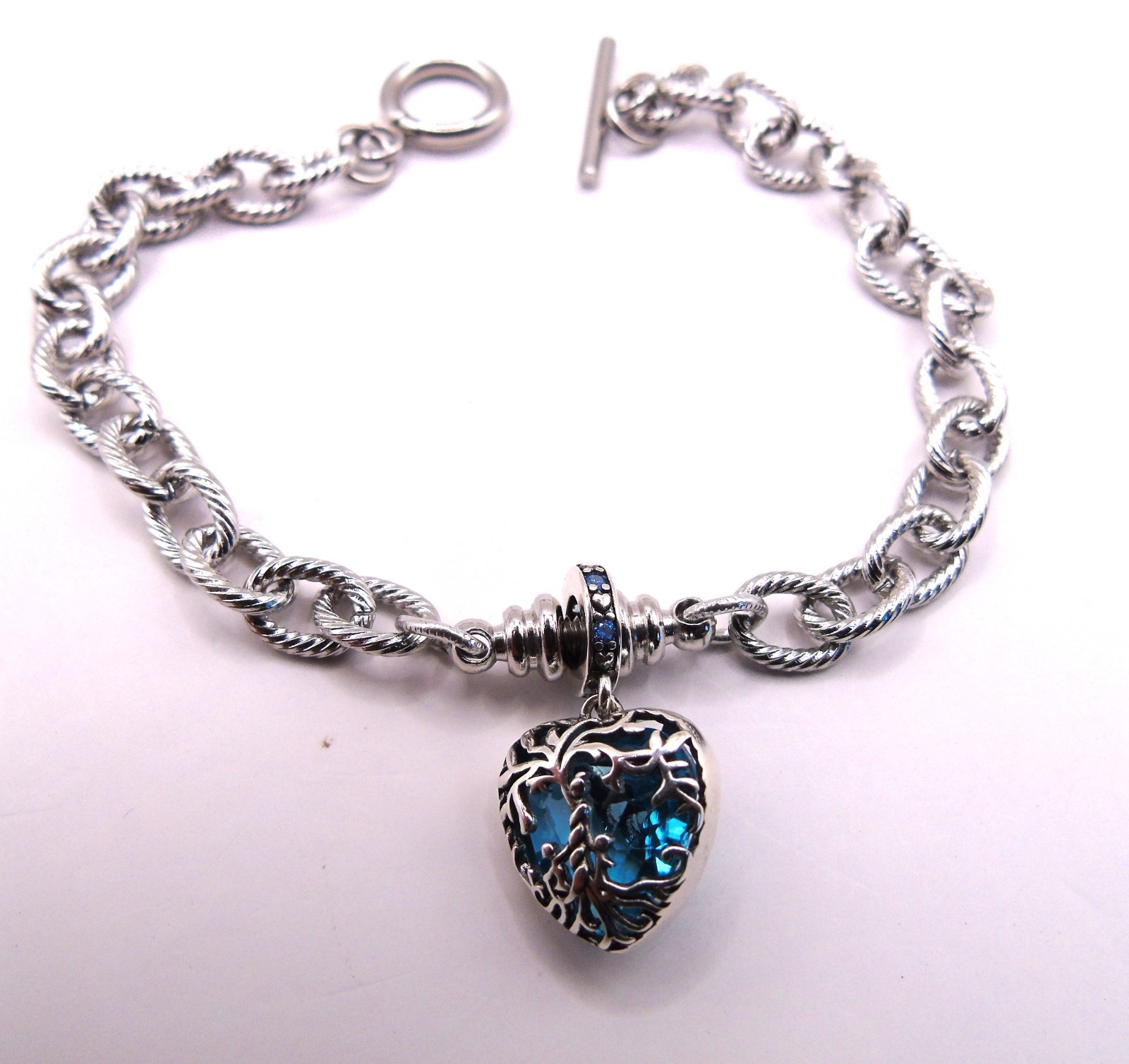 Textured Chain Bracelet for European Charms, Dangles & Lockets