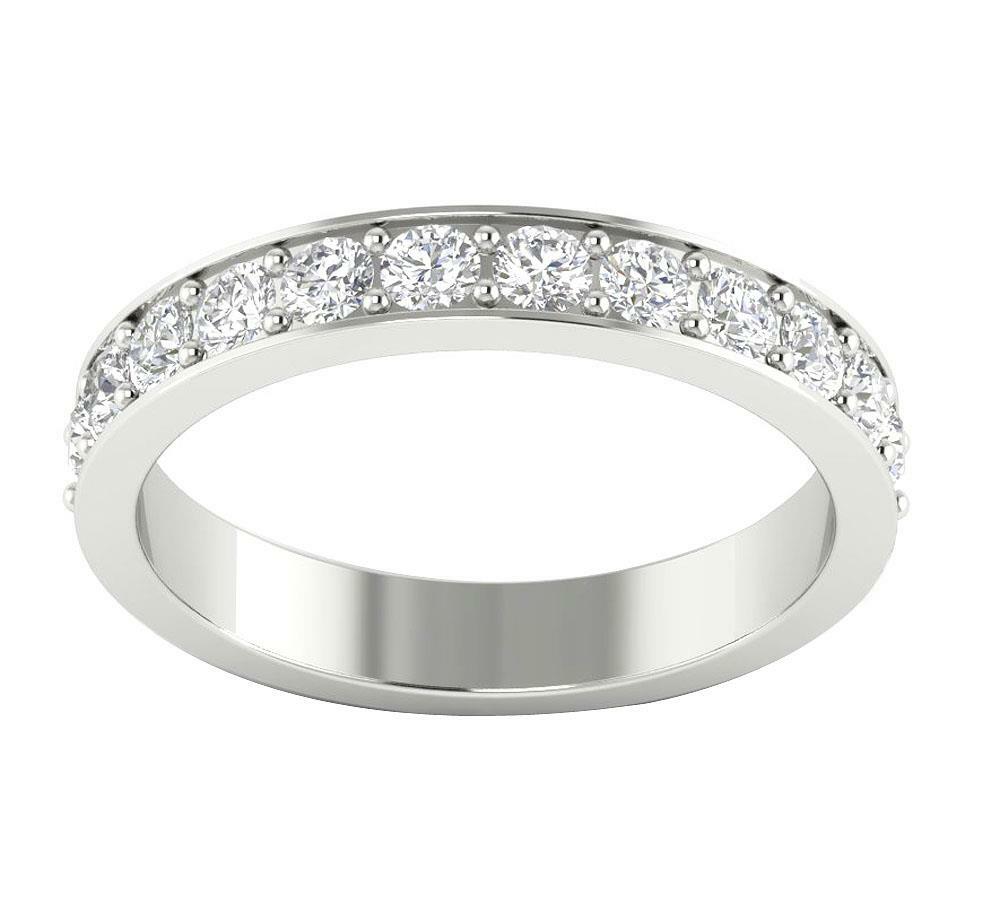 Anniversary Ring I1 G 1.00 Ct Natural Diamond 14K White Gold 3.60mm Prong set