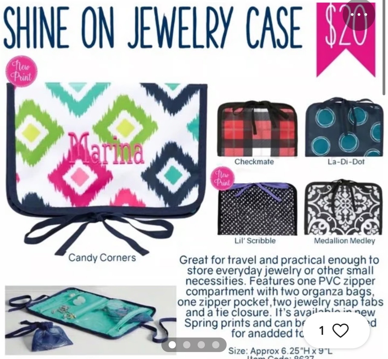 Thirty-one Shine On Jewelry Case Island Nights pattern – New