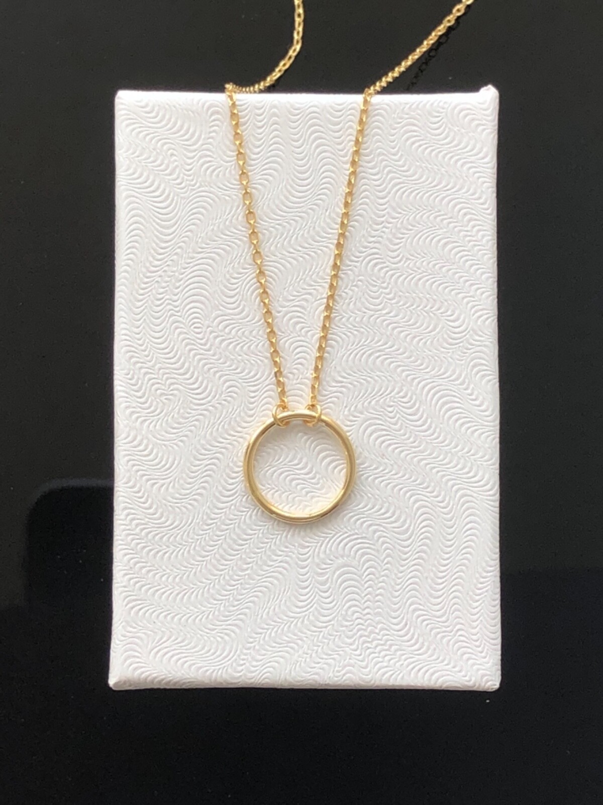 Sterling Silver 925 Open Circle Pendant Necklace 11mm(0.43″) 15.5-17.5″