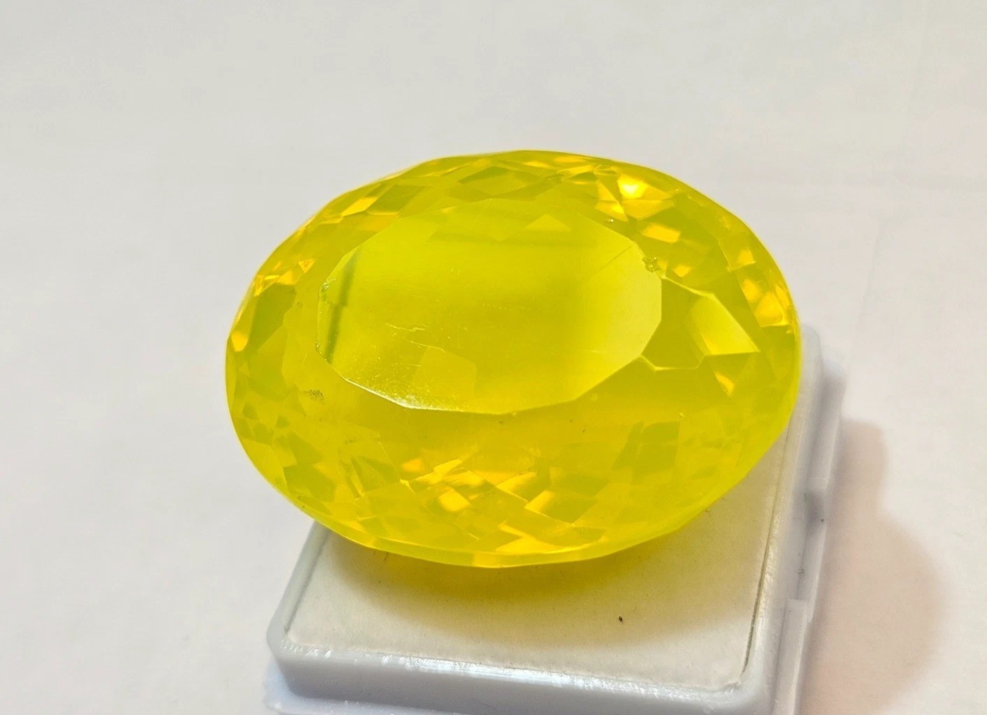 Superb Neon Yellow Opal Oval Cut 58-60 Ct Natural Loose EGL Certified Gemstone