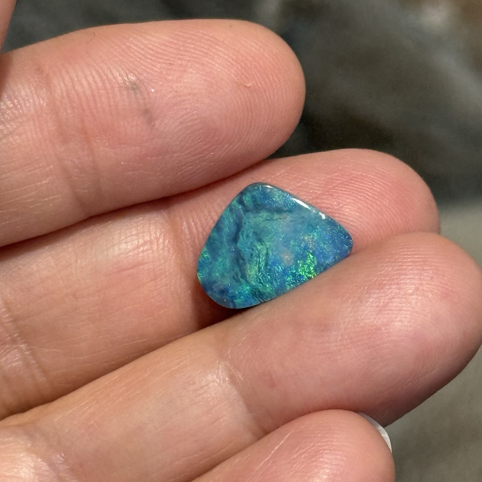 4.2ct 14.5×10.5×3.7mm Fine Teal Blue Green Australian Doublet Opal Cabochon Gem