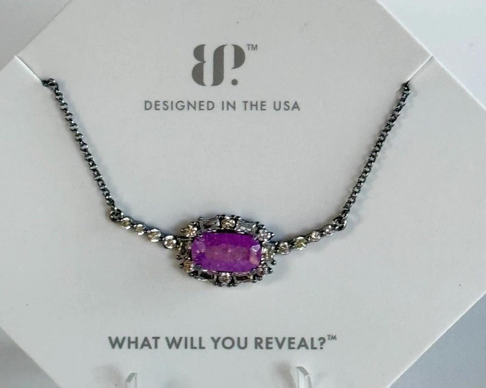 Bomb Party Necklace “ Jewel Of The Dawn” Lavender Ice Crystal on Hematite