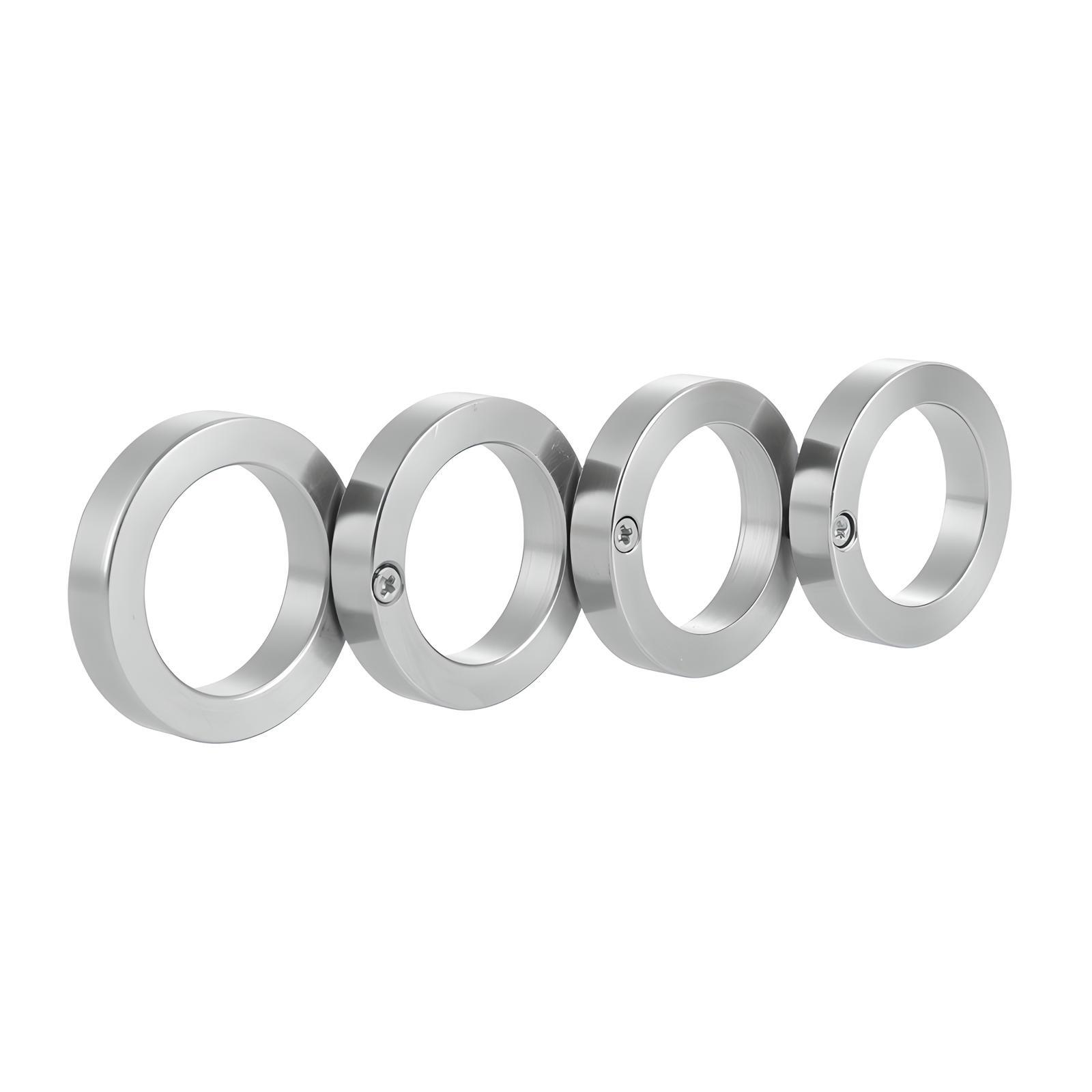 4x Stainless Steel Outdoor Rotatable Folding Ring Color Silver Hiking Men Women