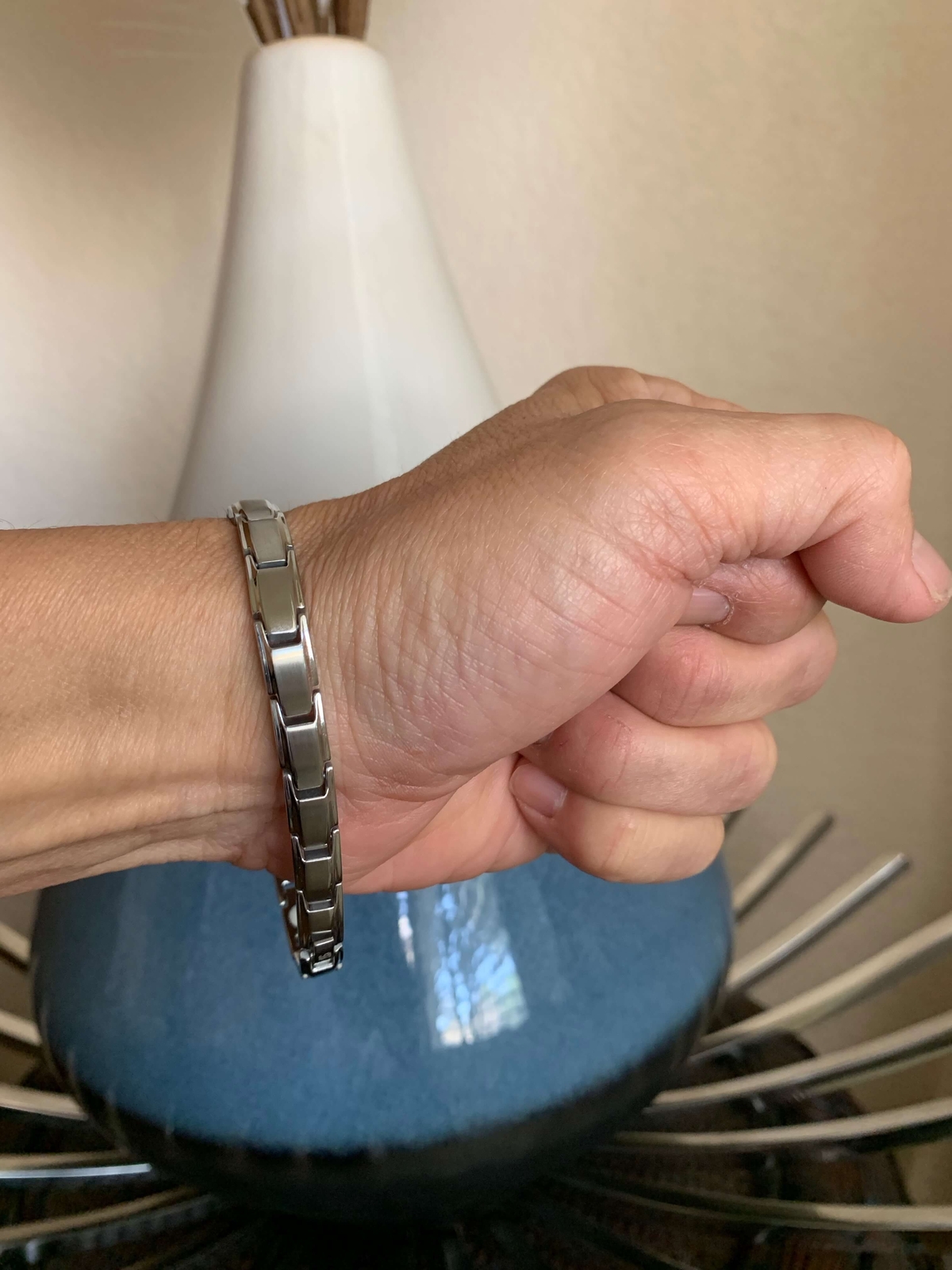 Thin Steel Magnetic Bracelet 4 Elements Women Balance Energy Power Joy Christmas