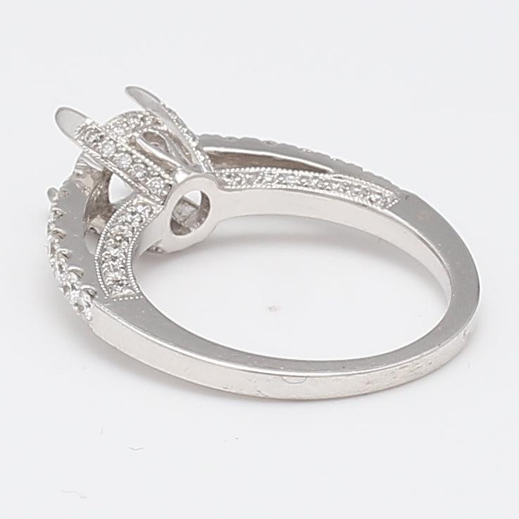 0.50 Carat Round Brilliant G VS1 Diamond 14k WG Semi Mount Ring