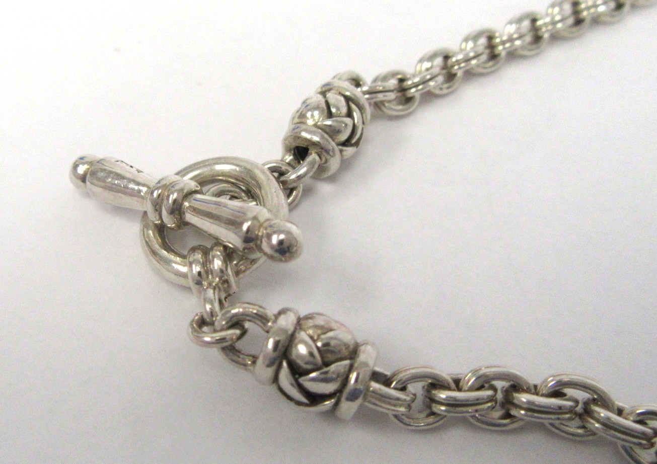 18″ Scott Kay Signed Sterling Silver Diamond Pendant Necklace