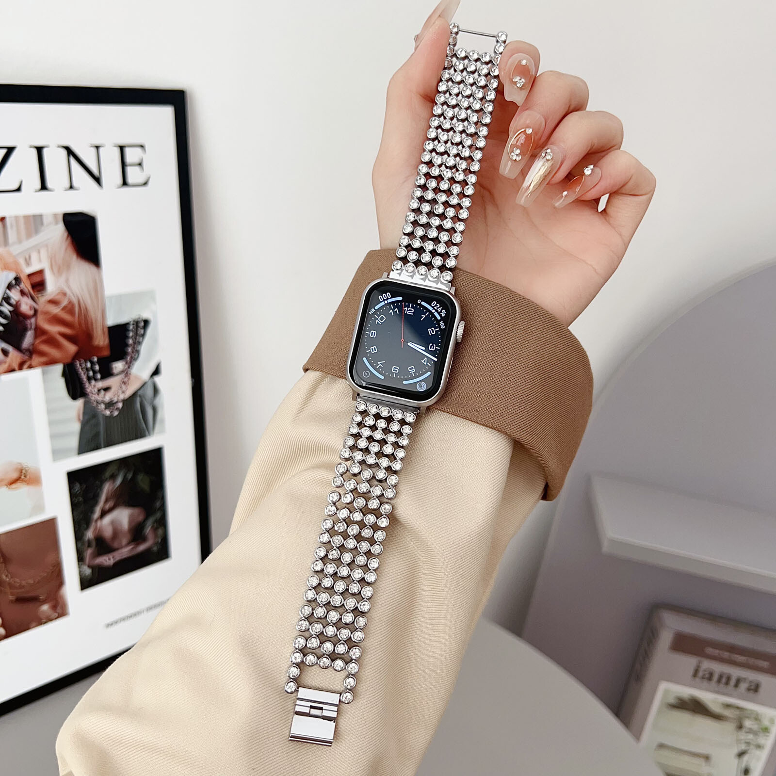 Bling Women Luxury Watch Band Strap For iWatch Ultra 2/1 Series 10/9/8/7/SE/6/5