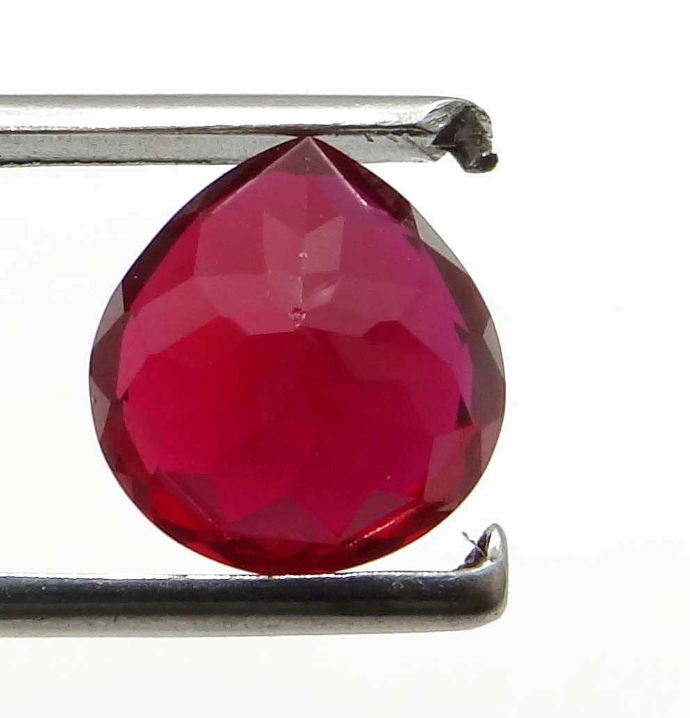 NATURAL 8.00 CTS PIGEON BLOOD RED RUBY pear GEMSTONE CERTIFIED