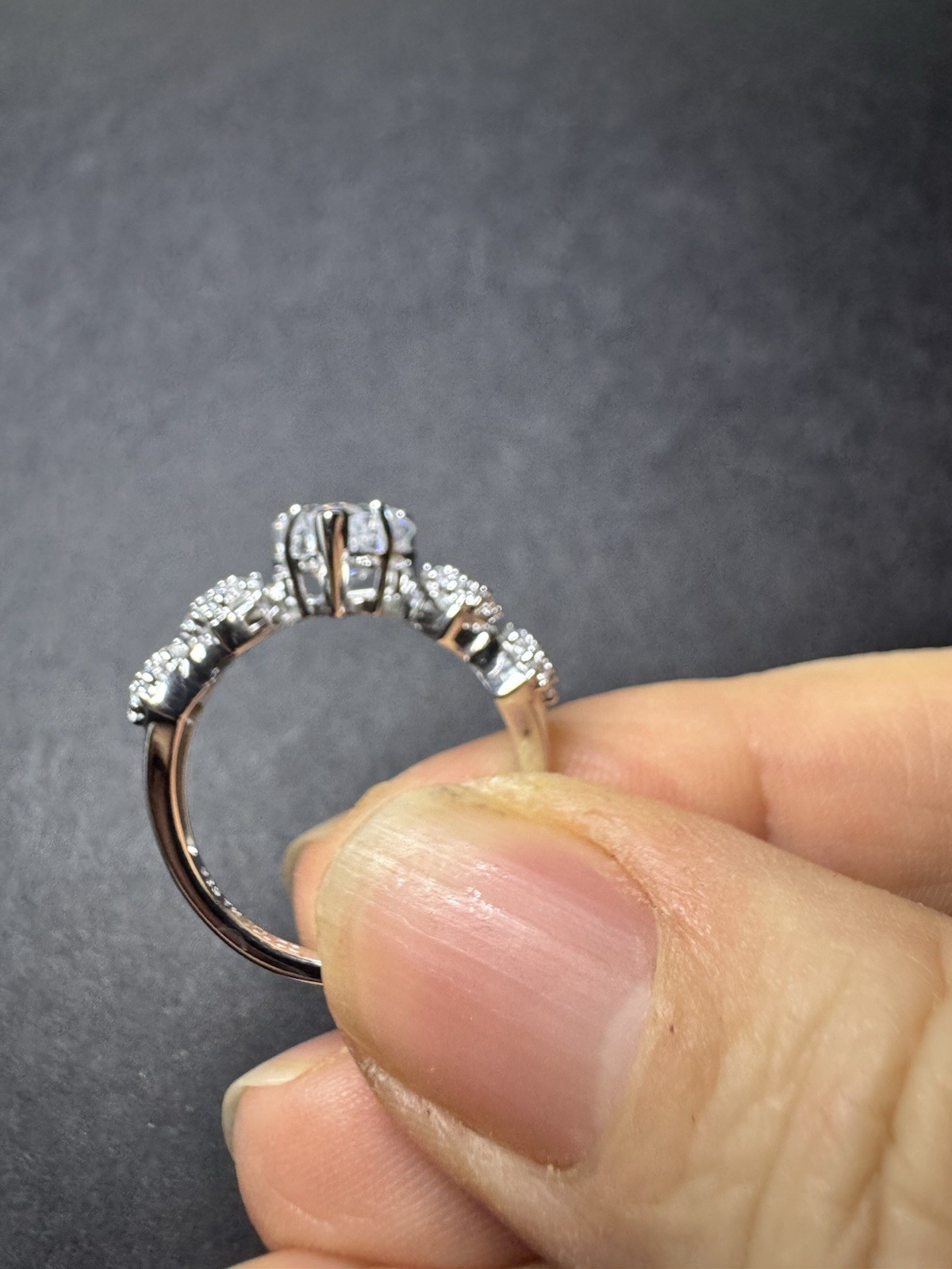 Diamonique X Jennifer Miller Sterling Silver Heart Pave Ring 9
