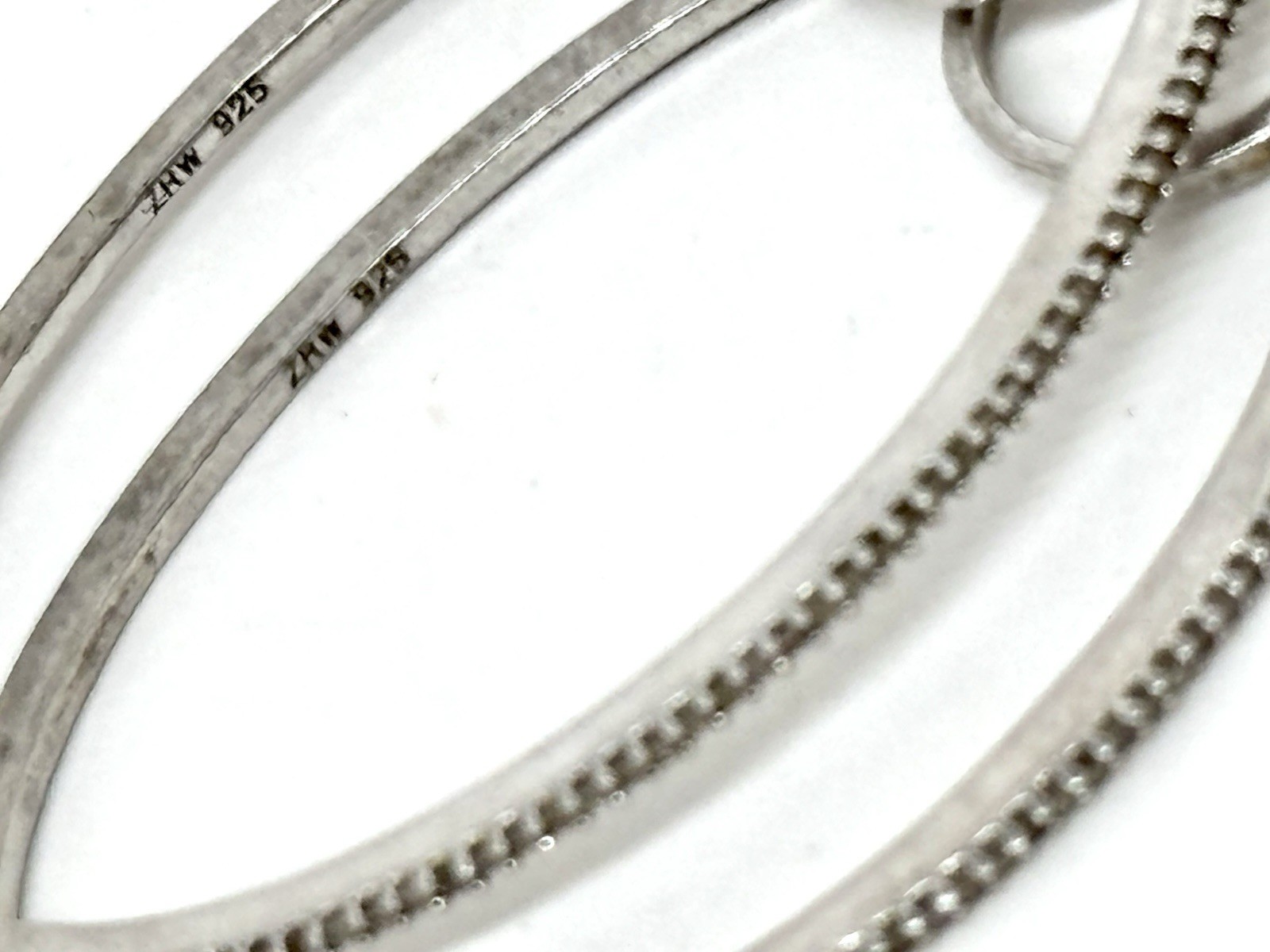 Large Sterling Silver Hoop Earrings w/ Diamond Accents Melee Zales Classic Style