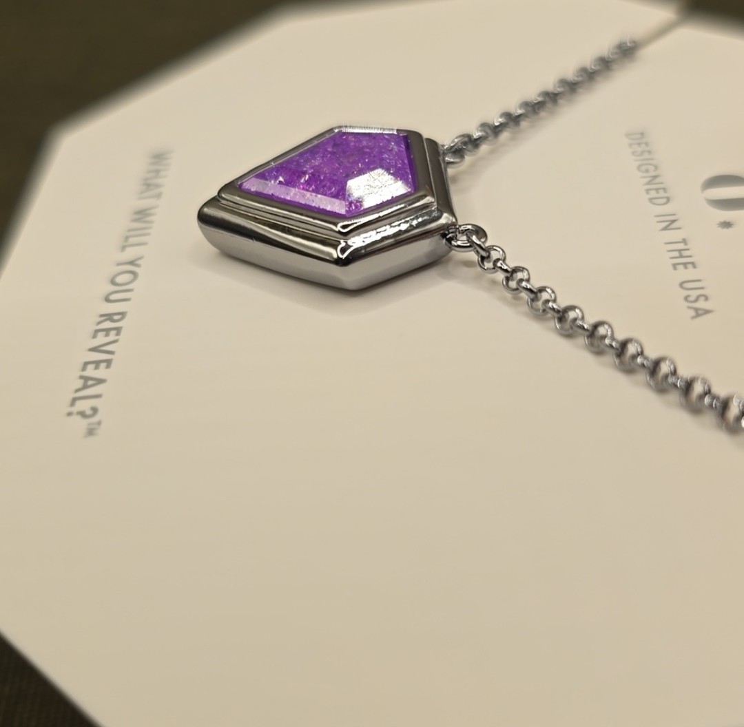 Bomb Party Necklace Lavander Ice Crystal Hematite Plating “A Sigh That Stays”