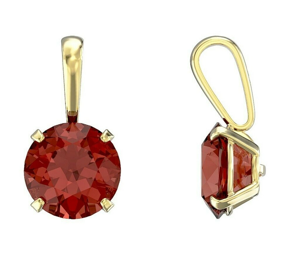 Yellow Gold Ruby Solitaire Pendant Hallmarked British Made All Chain Lengths