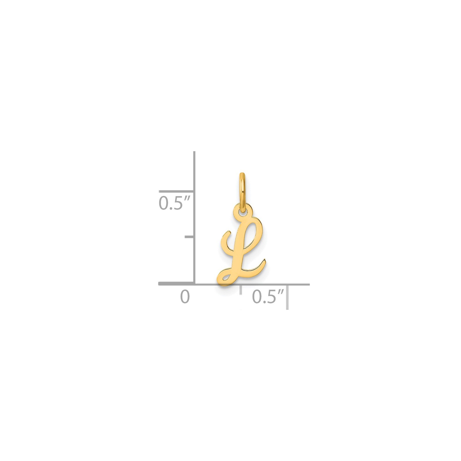14k Yellow Gold Cursive Initial L Pendant Charm Alphabet Monogram
