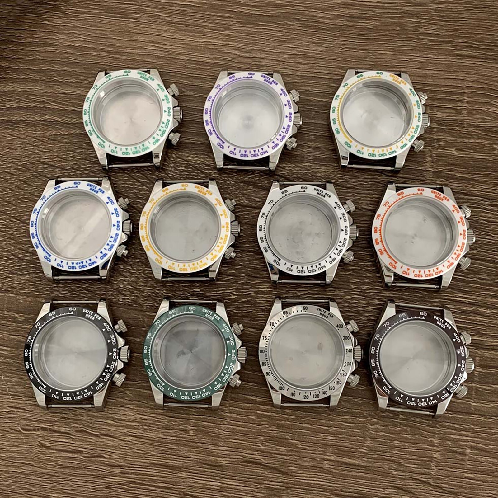 39MM Stainless Sapphire Glass Watch Case for VK63 Quartz Movement 29.5mm Dial