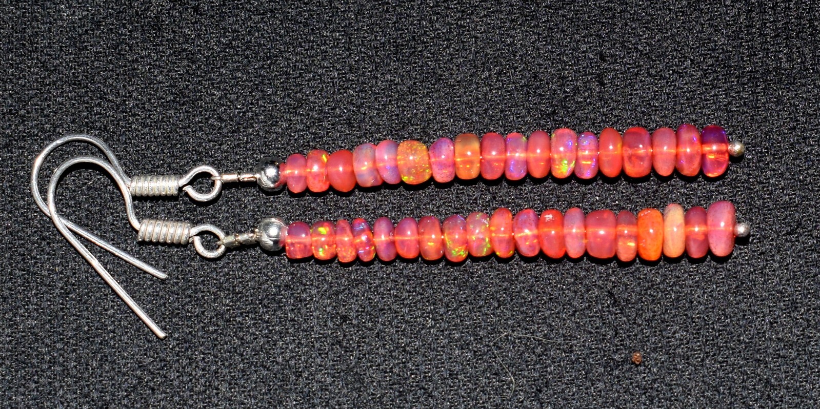 Opal Beads Earrings Natural Ethiopian Fire Opal Gemstone Beads Earrings F3610