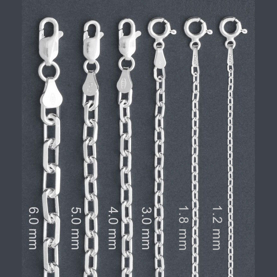 ITALY 925 Sterling Silver Anchor Chain Necklace/Anchor Chain Bracelet-7″~30″