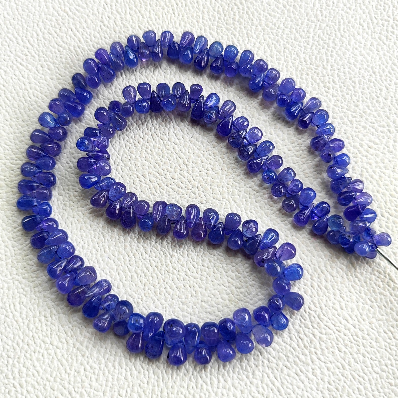 Tanzanite Smooth Teardrop Beads 6×4 to 7×5 mm 16″ Strand Genuine Tanzanian Gems