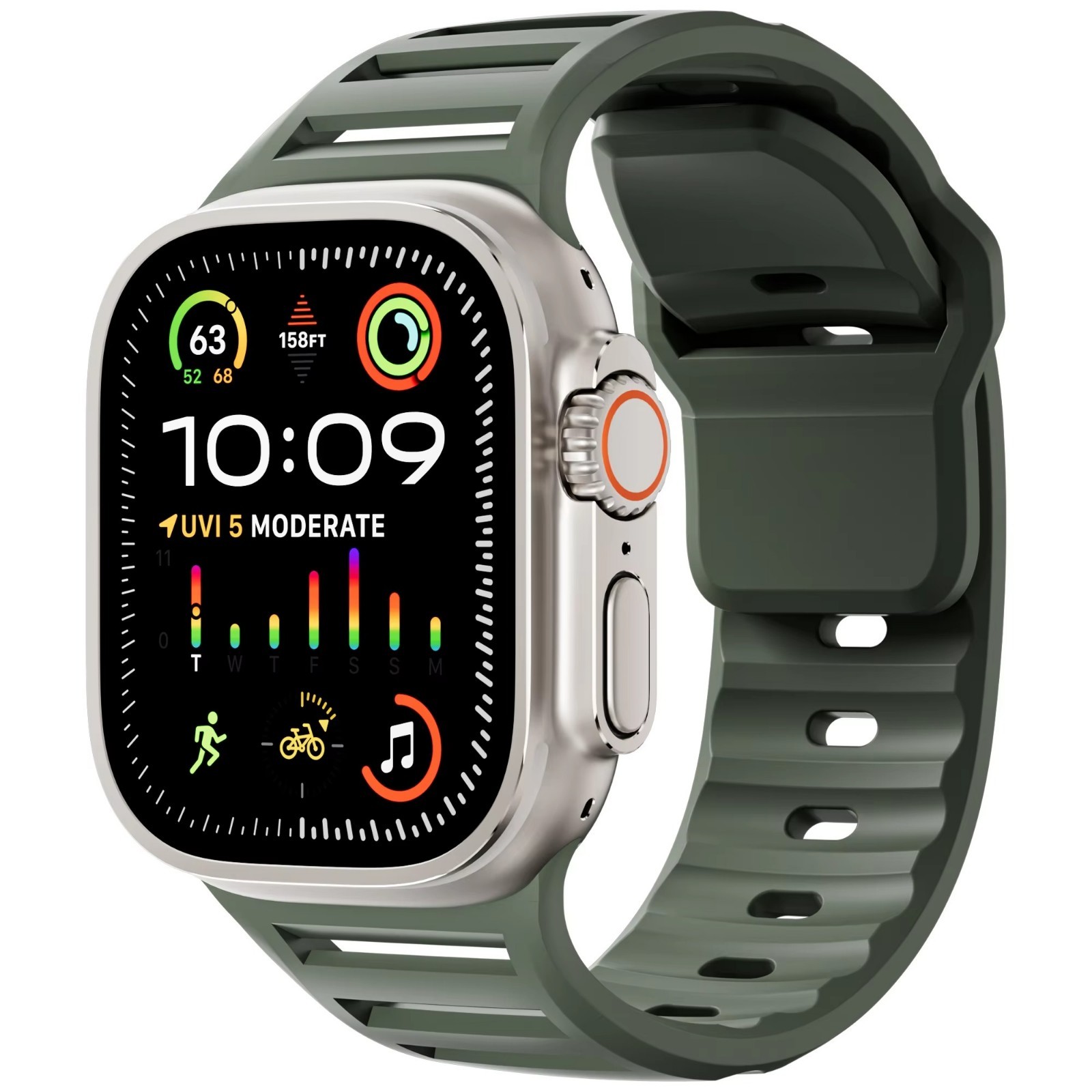 For Apple Watch Series Ultra 3 11 10 9 8 7 iWatch 49mm Silicone Sport Band Strap