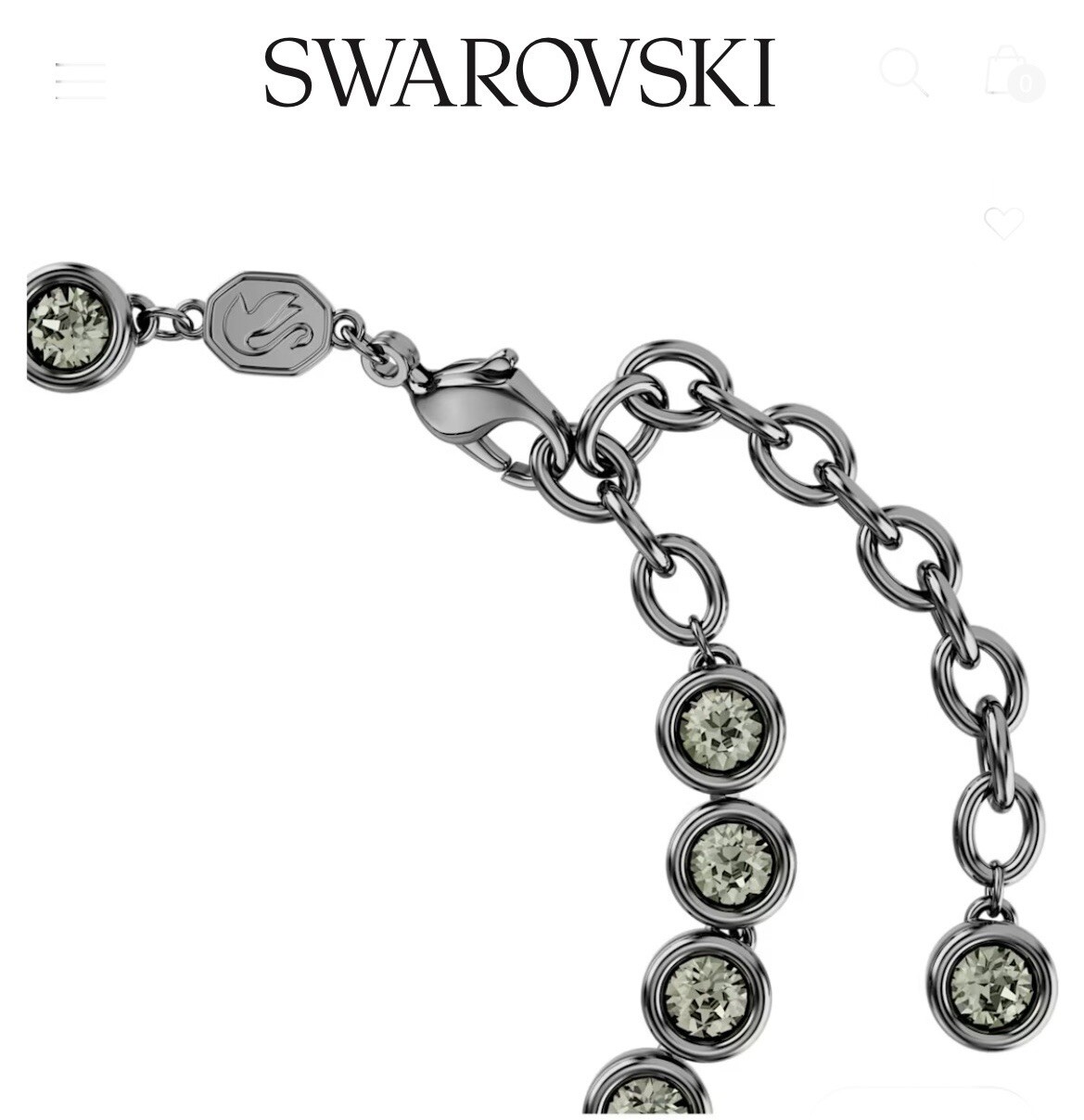 New 100% SWAROVSKI Imber Tennis Bracelet Round cut, Black, Ruthenium 5682666