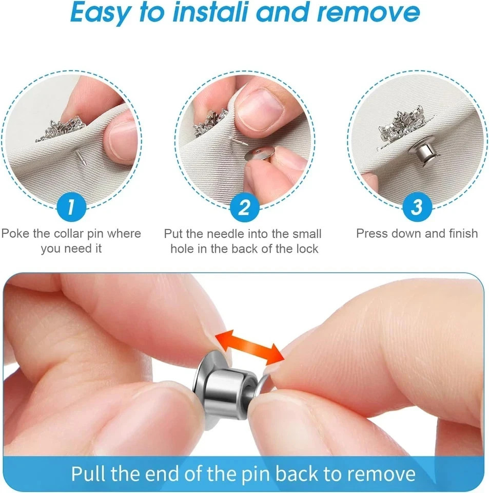 40PCS Locking Pin Back Locking Pin Keeper Clasp, Metal Pin Backing for Brooch En