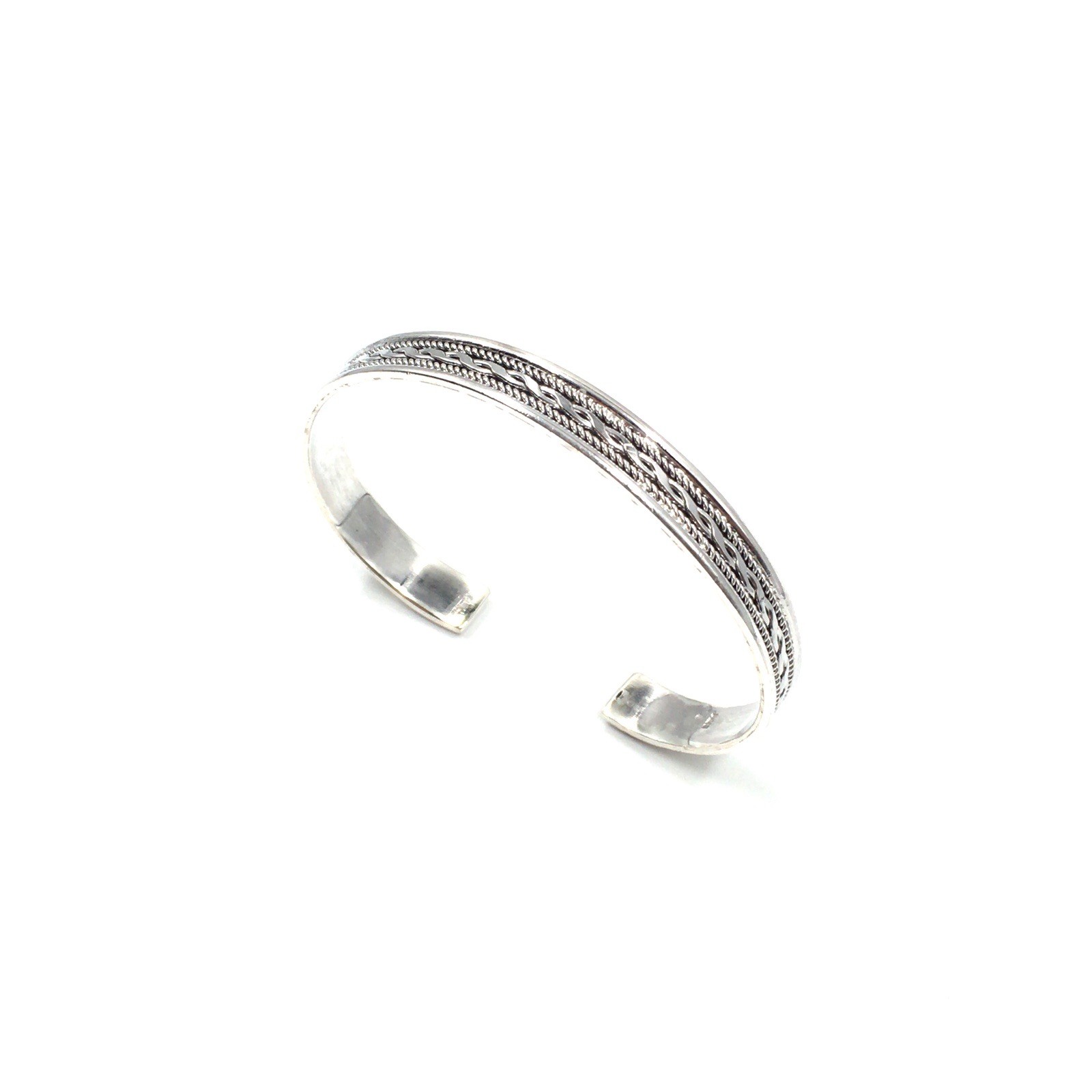 Modern Bangle Solid 925 Silver Bracelet Unisex Bangle 8mm Jewellery 18 Gr