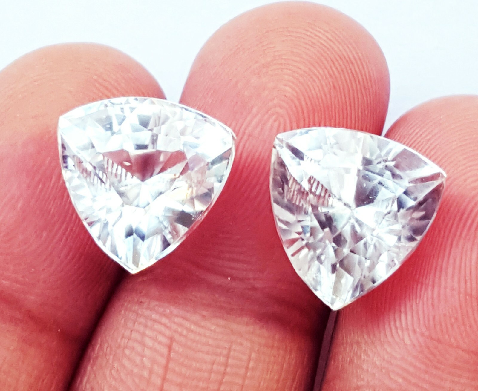 18+ Ct Loose Gemstone Natural White Sapphire Certified Pair With Free Gift