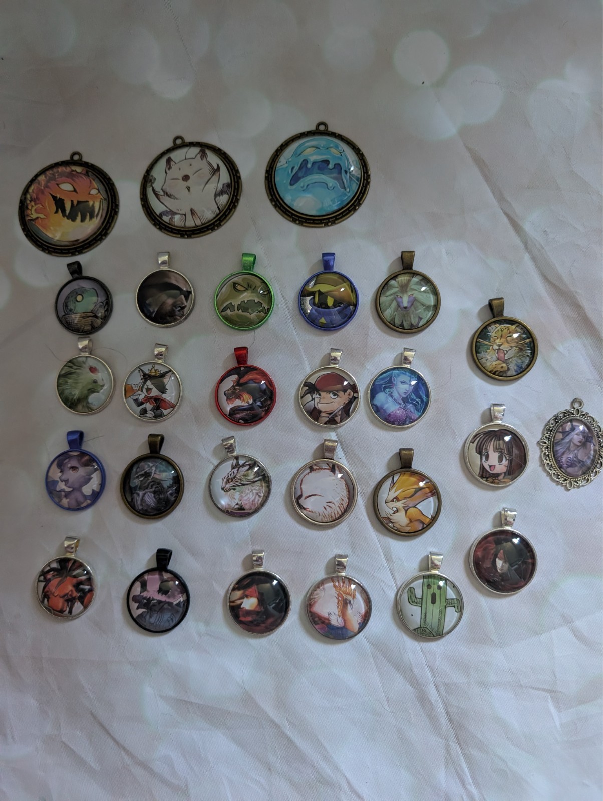 Lot of 27 Final Fantasy Handmade Pendants RPG Video Game Charms