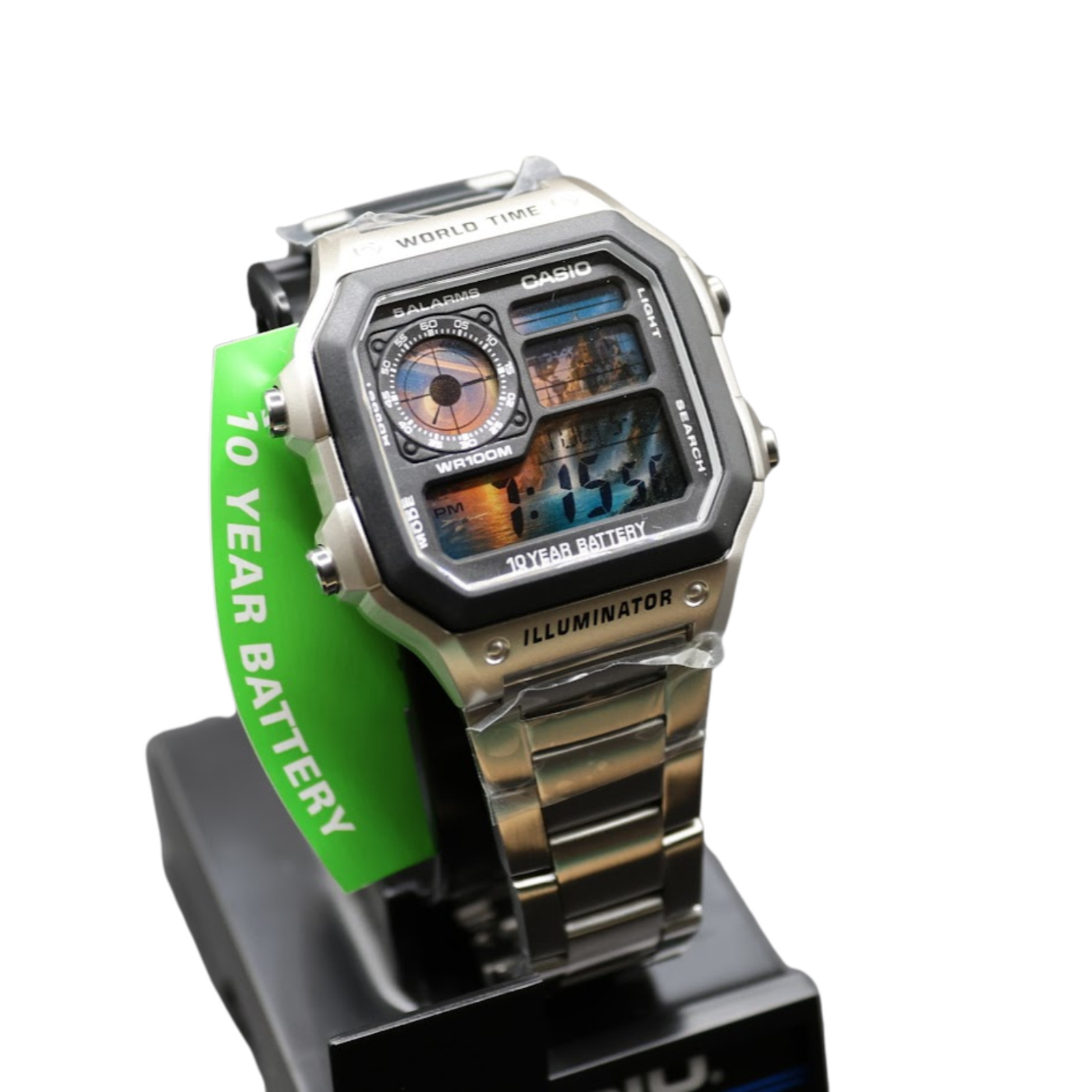 CASIO AE-1200WHD Royale World Time Watch Mod Imaginary World Display