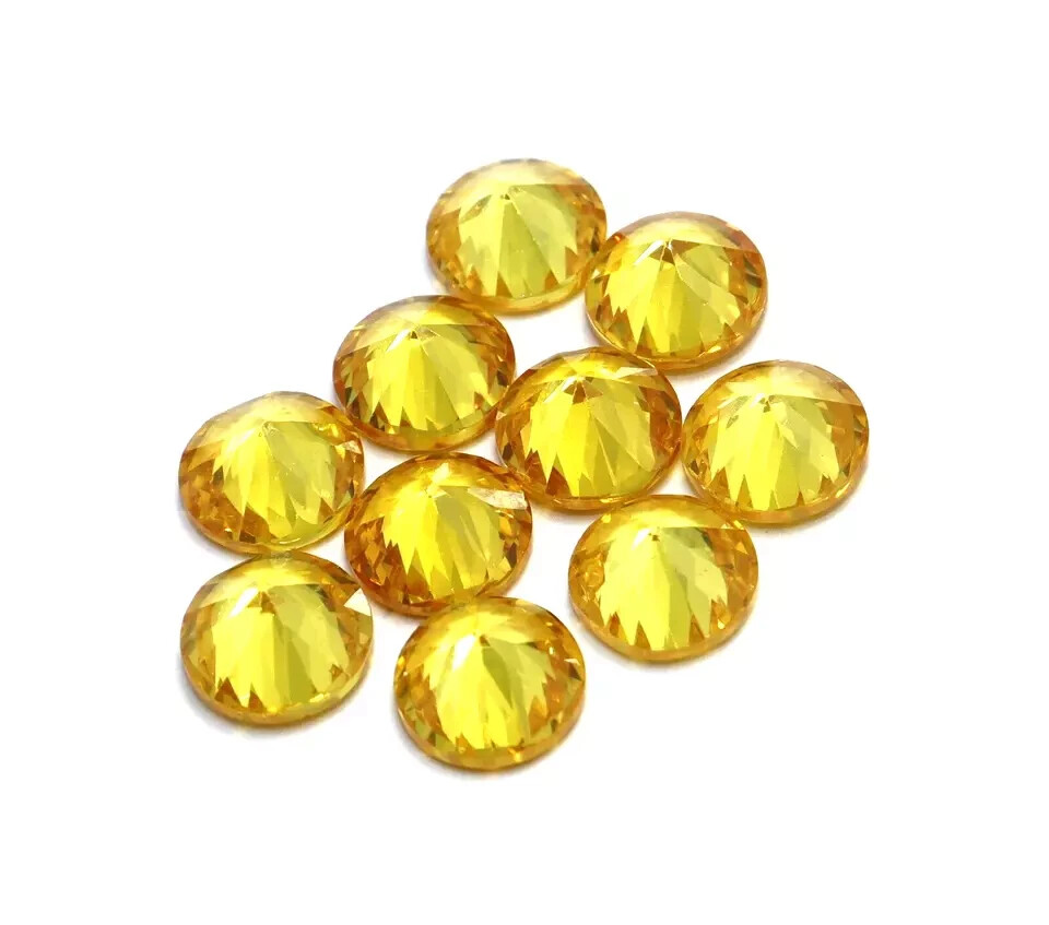 Natural Yellow Zircon Round Cut 60 Pcs 3 mm Cambodian Certified Gemstone Lot