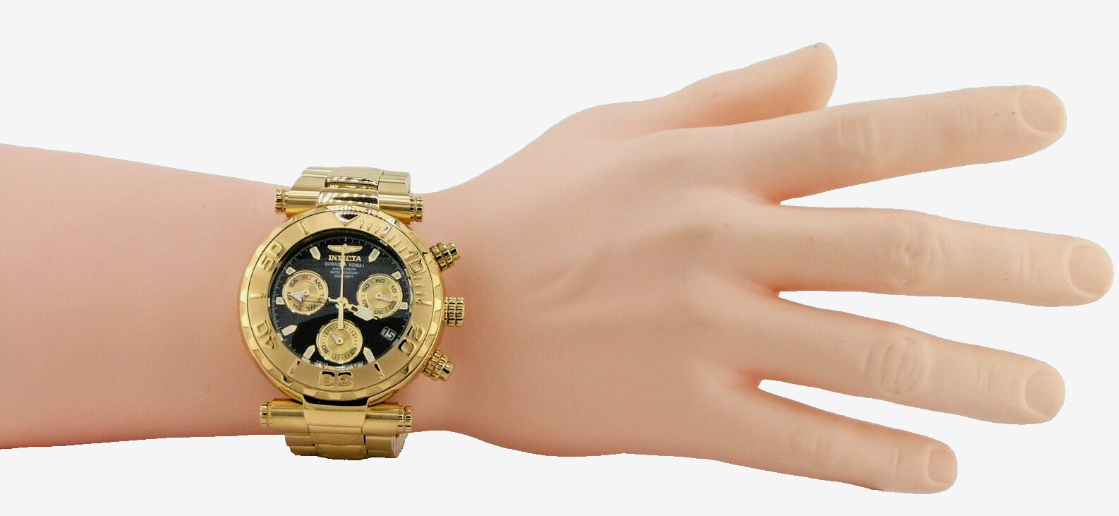 NEW INVICTA 25800 SUBAQUA NOMA I SWISS CHRONOGRAPH GOLD BLACK DIAL WATCH 47MM LE