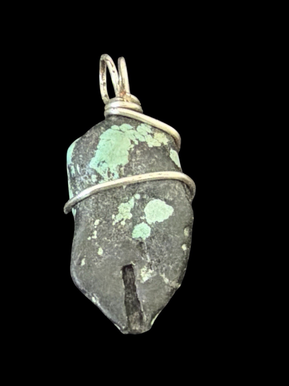 1.5″ Turquoise Wire Wrapped Pendant