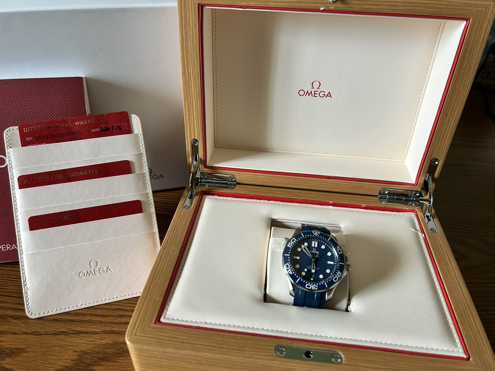 2024 Omega Seamaster Diver 300M Blue Wave Dial 42mm Blue Ceramic w/ Box & Cards