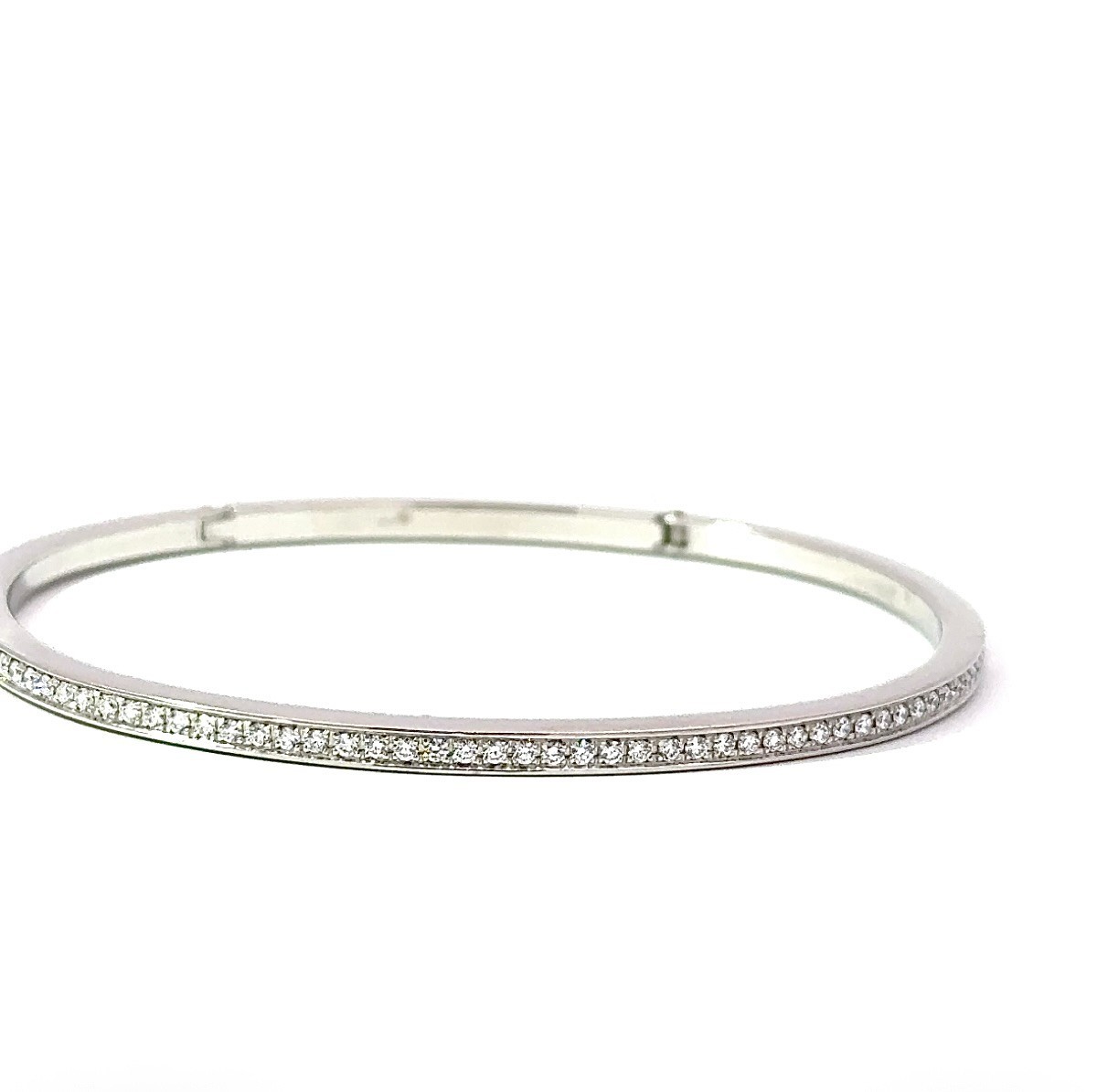 Elegant 950 Platinum Bangle with 1.45 Carats High Fine Diamonds