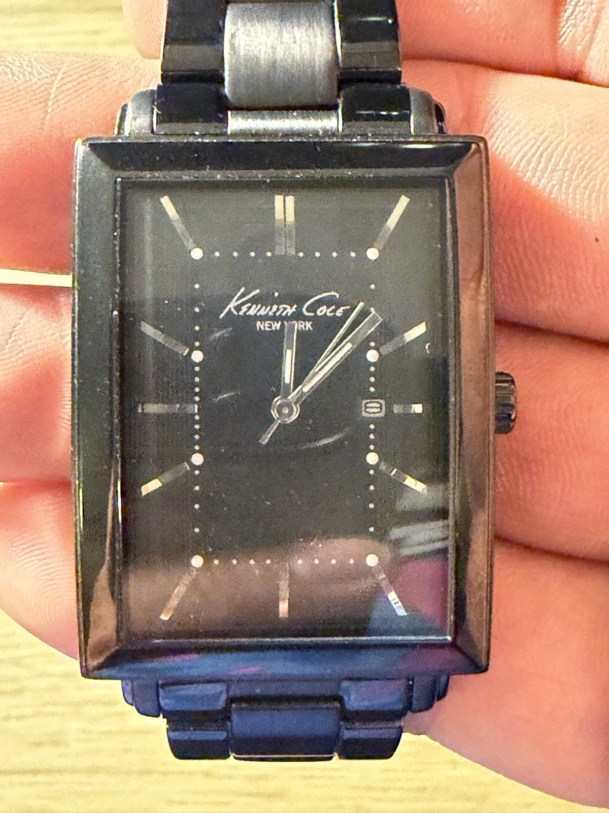 Kenneth Cole Watch New With Tags (Needs Battery) Black Chain Link Watch