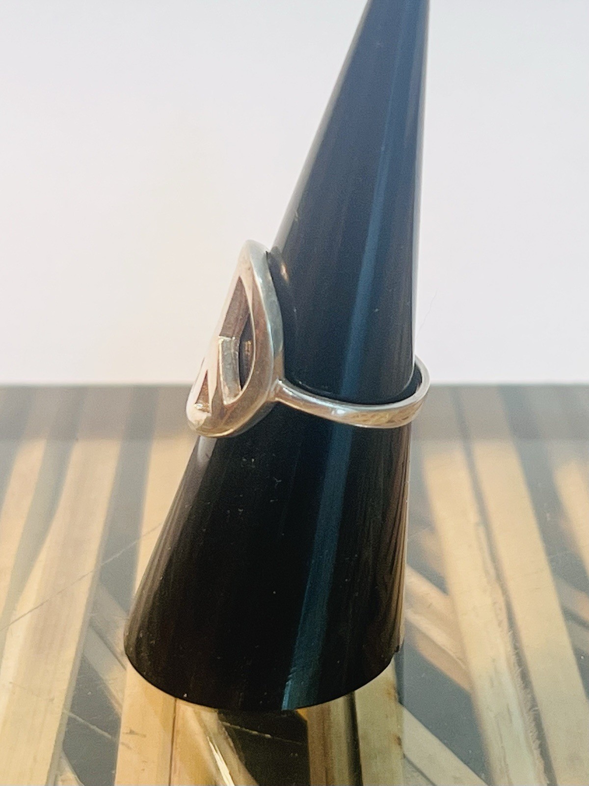 Sterling Silver Peace Symbol Ring Size 5.5 Marked 925