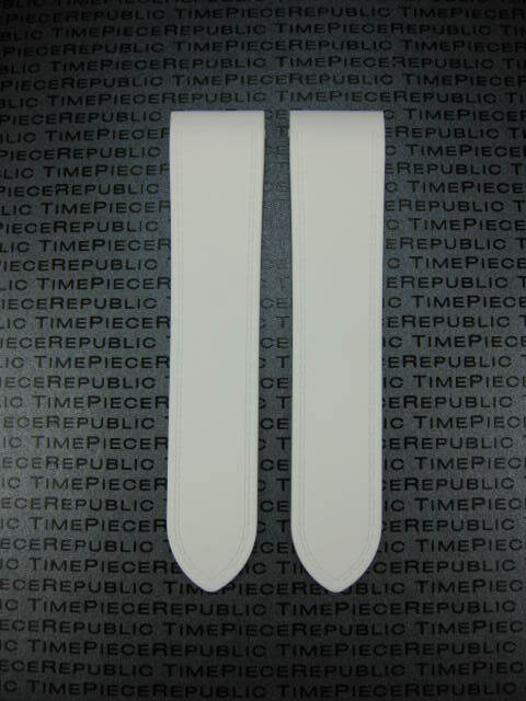 New 20mm PU Rubber Strap CARTIER SANTOS 100 Medium Diver Watch Band White x1
